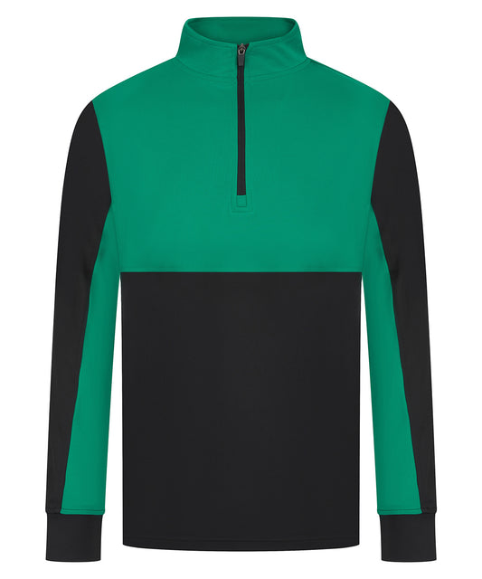 Finden & Hales LV874 ¼-Tracksuit top in Black/Emerald