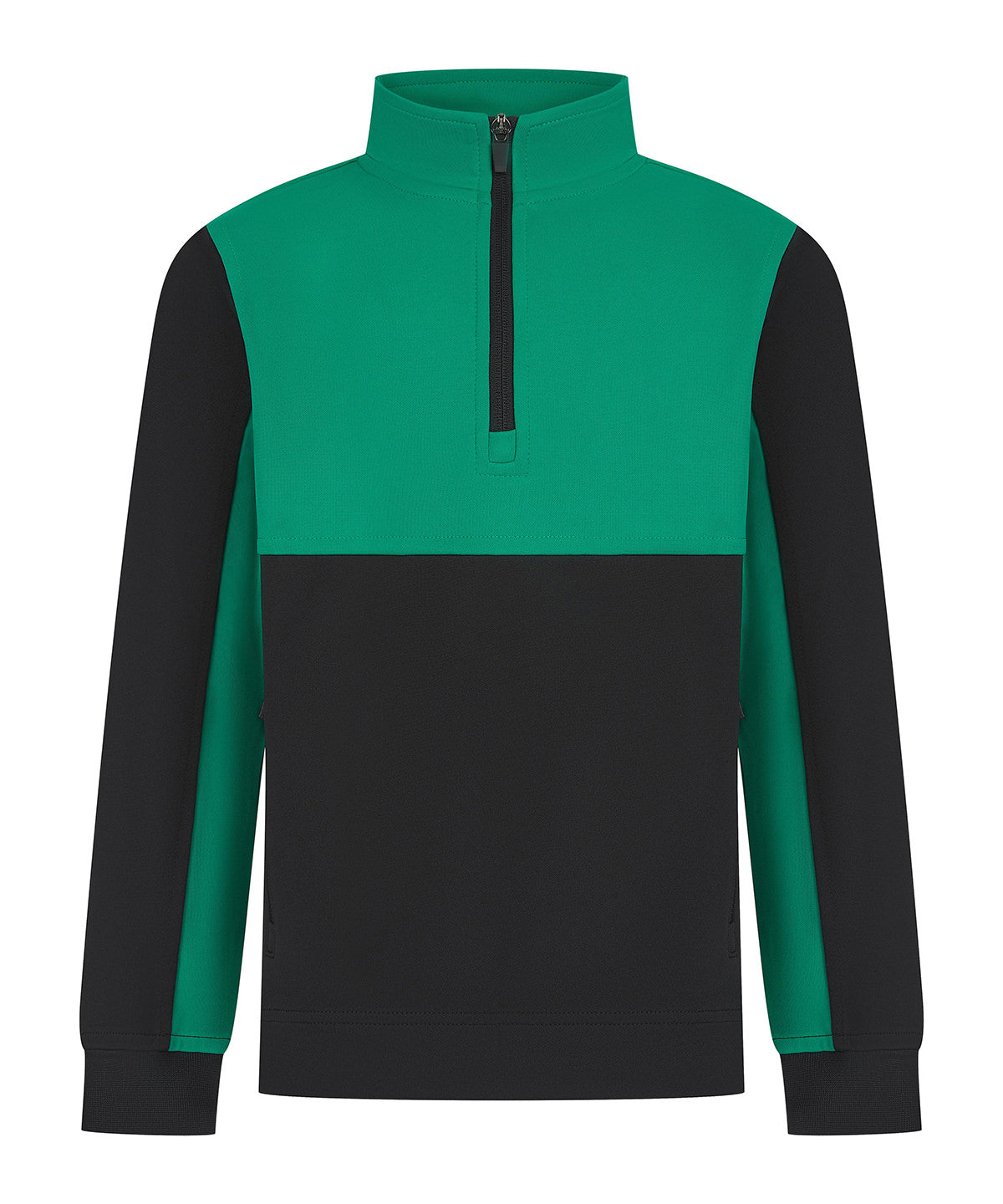 Finden & Hales LV875 Kids ¼-tracksuit top in Black/Emerald