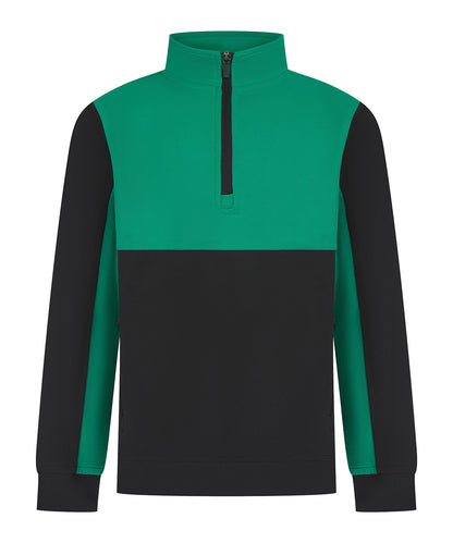 Finden & Hales LV875 Kids ¼-tracksuit top in Black/Emerald