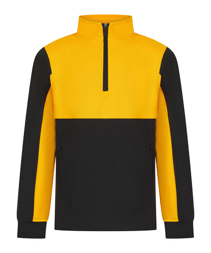 Finden & Hales LV875 Kids ¼-tracksuit top in Black/Gold