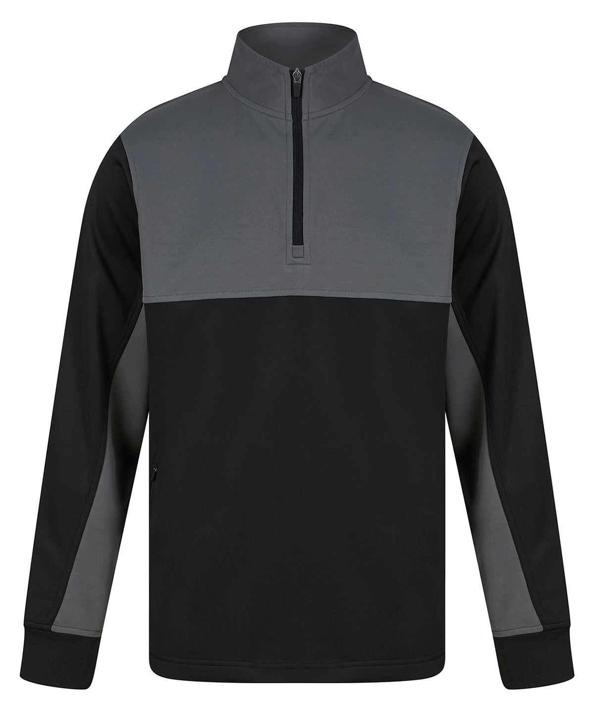 Finden & Hales LV875 Kids ¼-tracksuit top in Black/Gunmetal Grey