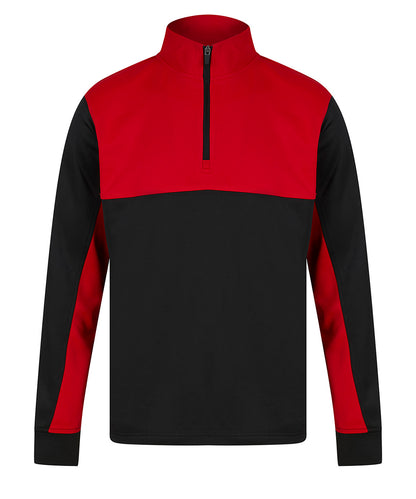 Finden & Hales LV875 Kids ¼-tracksuit top in Black/Red