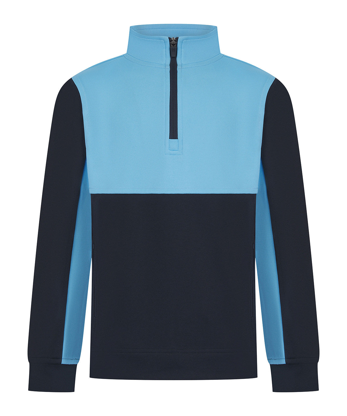 Finden & Hales LV875 Kids ¼-tracksuit top in Navy/Sky