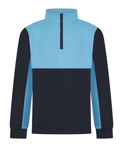 Finden & Hales LV875 Kids ¼-tracksuit top in Navy/Sky
