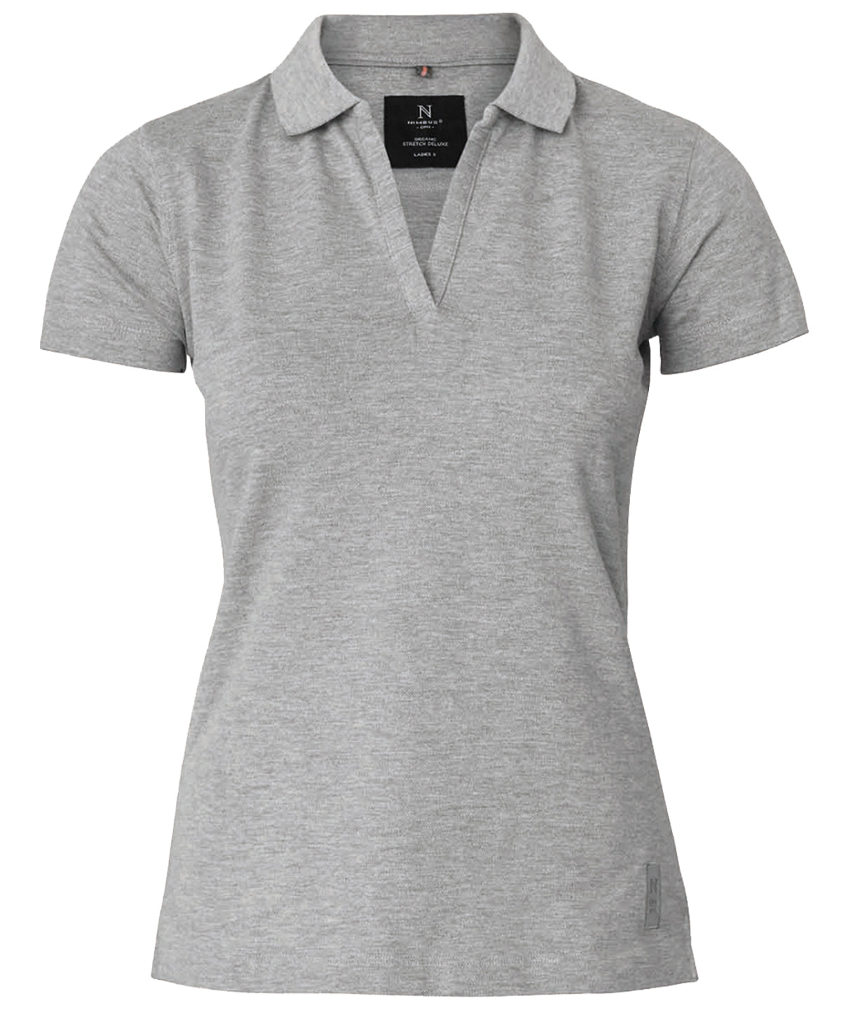 Nimbus NB52F Women’s Harvard v-neck – stretch deluxe polo in Grey Melange