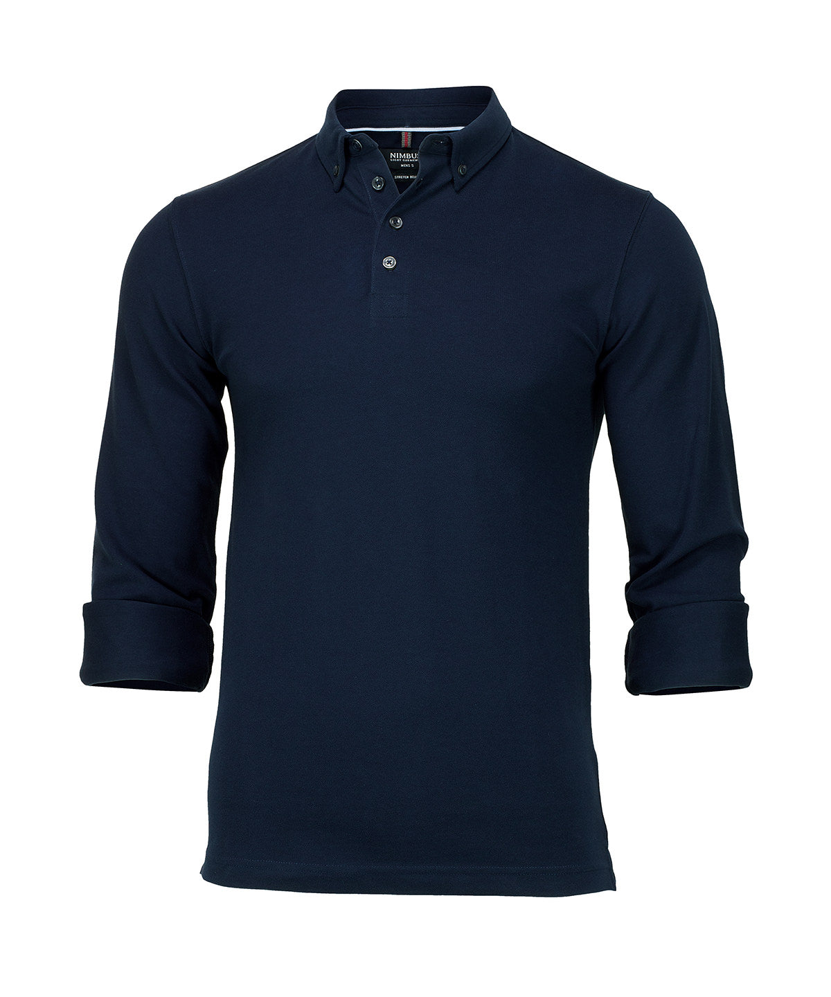 Nimbus NB71M Carlington – deluxe long sleeve polo in Dark Navy