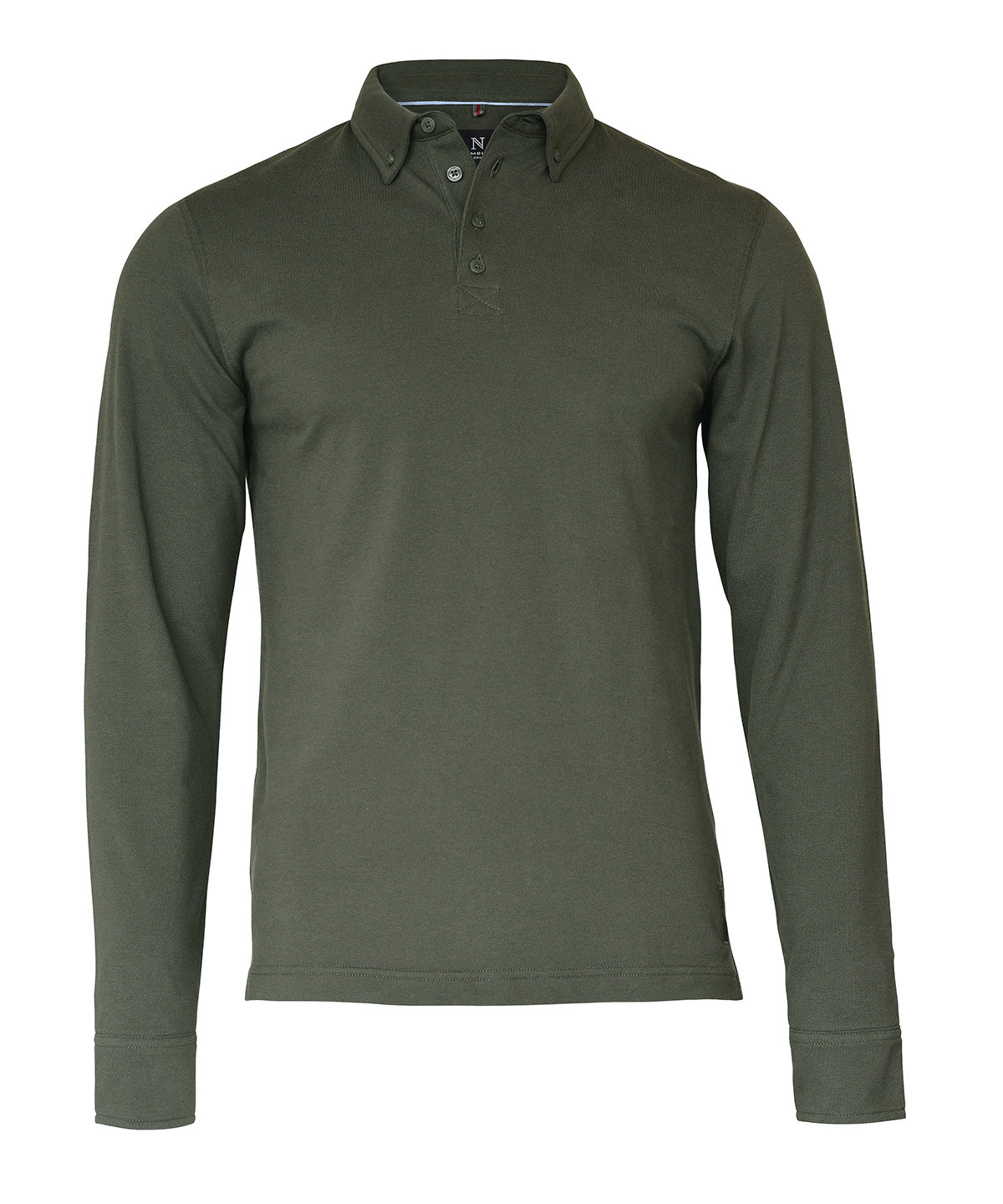 Nimbus NB71M Carlington – deluxe long sleeve polo in Olive