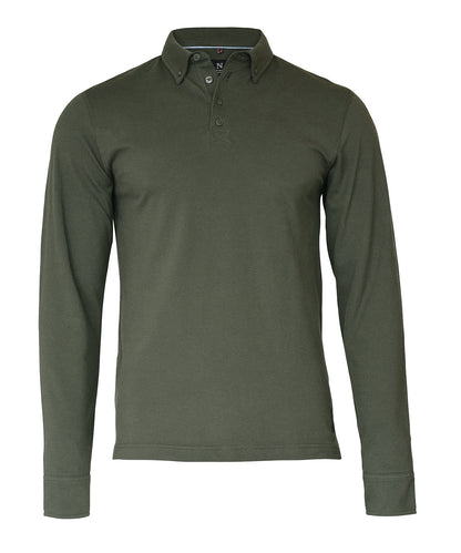 Nimbus NB71M Carlington – deluxe long sleeve polo in Olive
