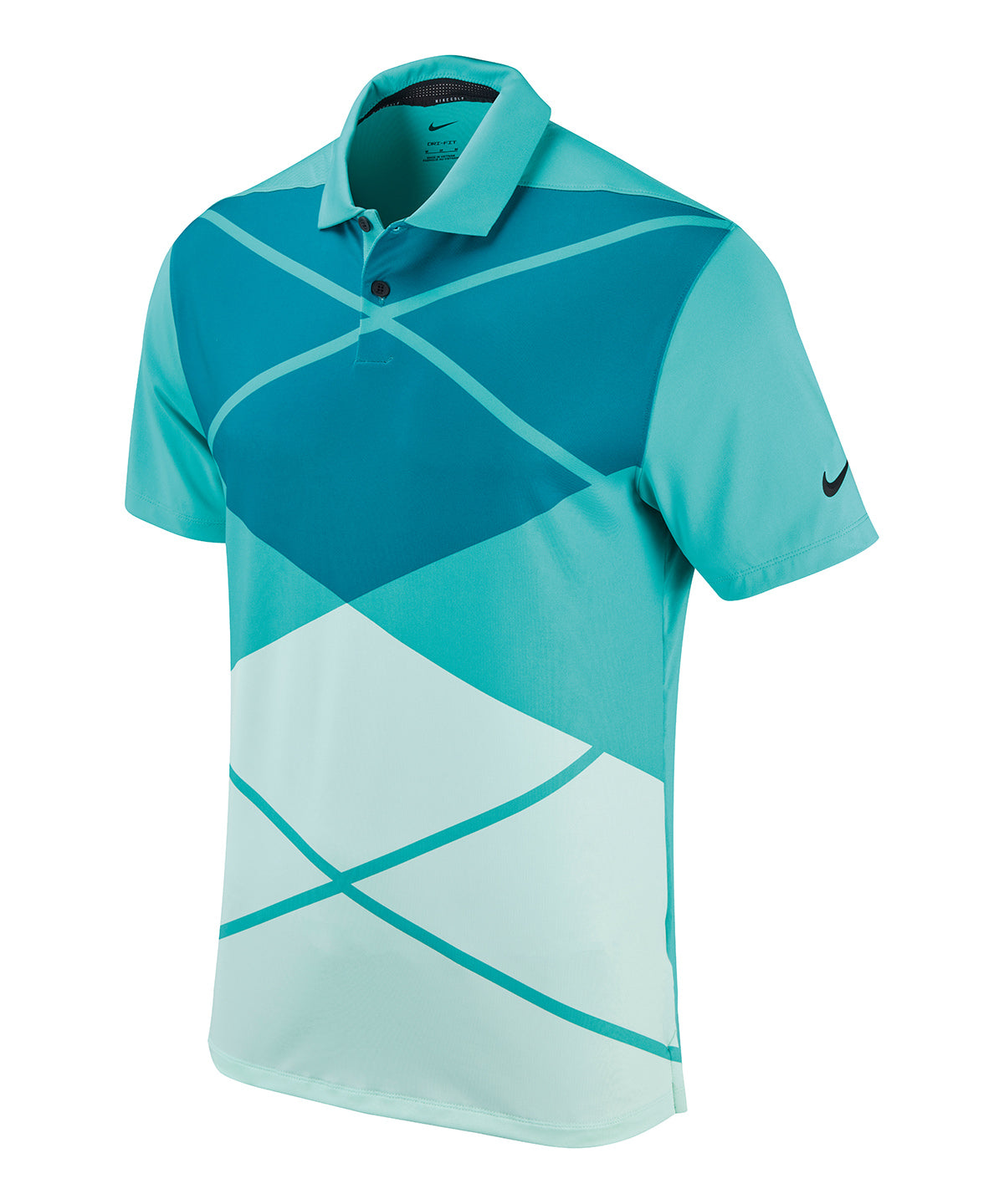 Nike NK338 Nike Vapor argyle print polo in Washed Teal/Black