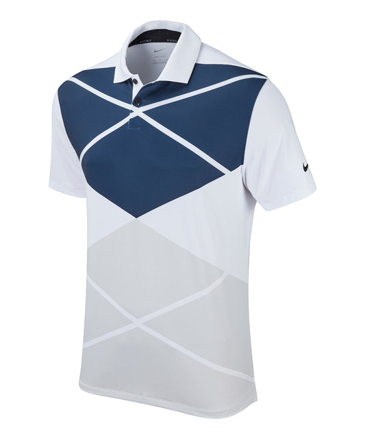 Nike NK338 Nike Vapor argyle print polo in White/Black