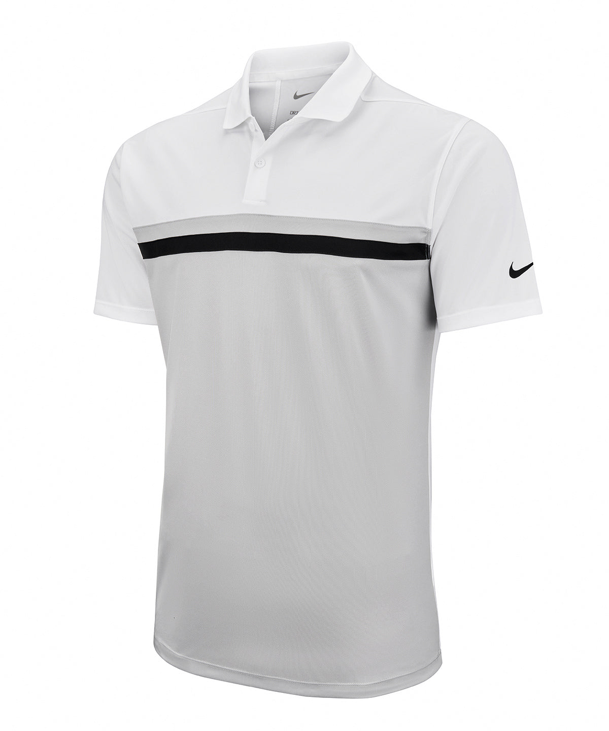 Nike NK343 Nike Victory colour block polo in White / Light Smoke Grey / Black / Black