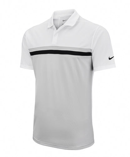 Nike NK343 Nike Victory colour block polo in White / Light Smoke Grey / Black / Black