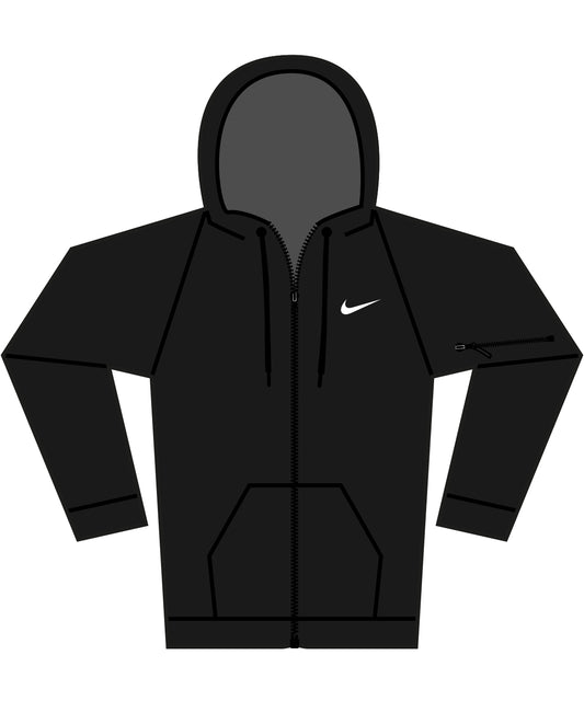 Nike NK389 Nike men’s full-zip fitness hoodie in Black/ Black/ White