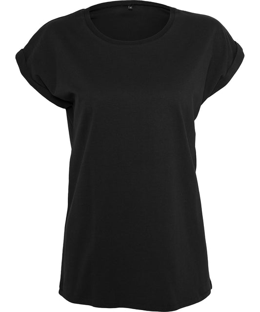 New Morning Studios NM007 Women’s regular extended shoulder tee in Black