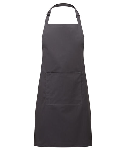 Premier PR154 Colours bib apron with pocket in Charcoal
