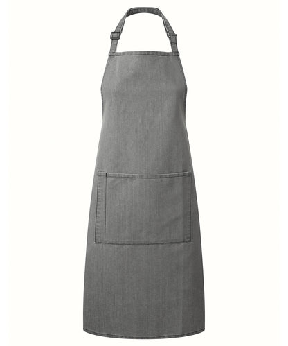 Premier PR154 Colours bib apron with pocket in Grey Denim