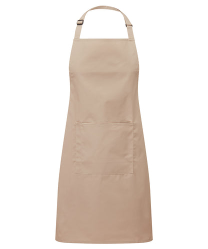 Premier PR154 Colours bib apron with pocket in Latte