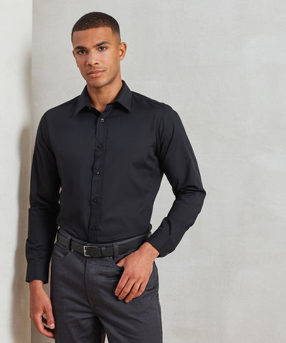 Premier PR204 Poplin fitted long sleeve shirt