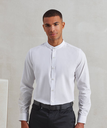 Premier PR258 Banded collar grandad long sleeve shirt
