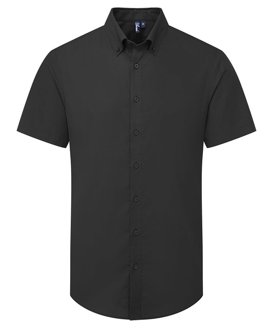 Premier PR286 ‘Supreme’ Oxford short sleeve shirt in Black