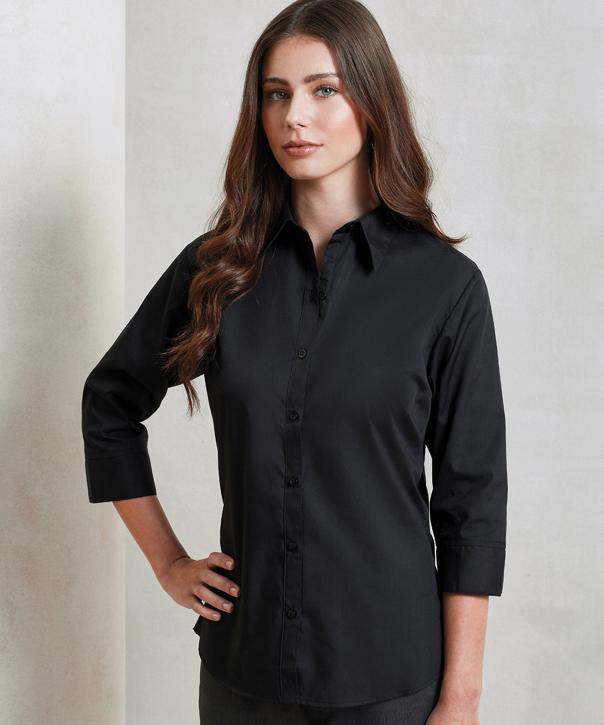 Premier PR305 Women's ¾ sleeve poplin blouse