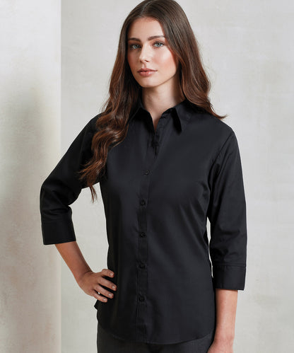 Premier PR305 Women's ¾ sleeve poplin blouse