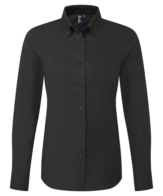 Premier PR384 Women’s ‘Supreme’ Oxford long sleeve shirt in Black