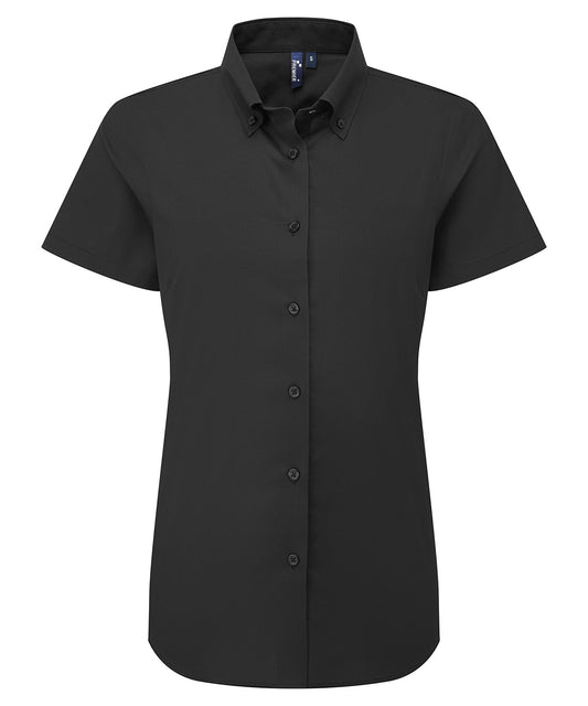 Premier PR386 Women’s ‘Supreme’ Oxford short sleeve shirt in Black
