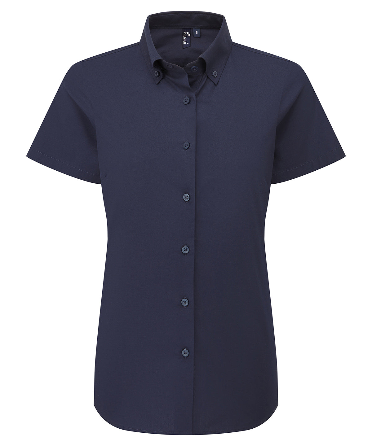 Premier PR386 Women’s ‘Supreme’ Oxford short sleeve shirt in Navy
