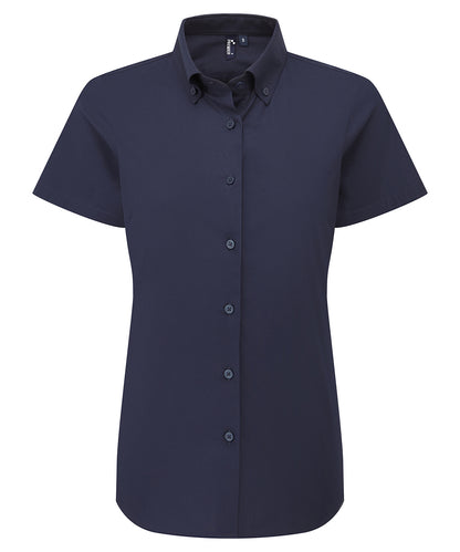 Premier PR386 Women’s ‘Supreme’ Oxford short sleeve shirt in Navy