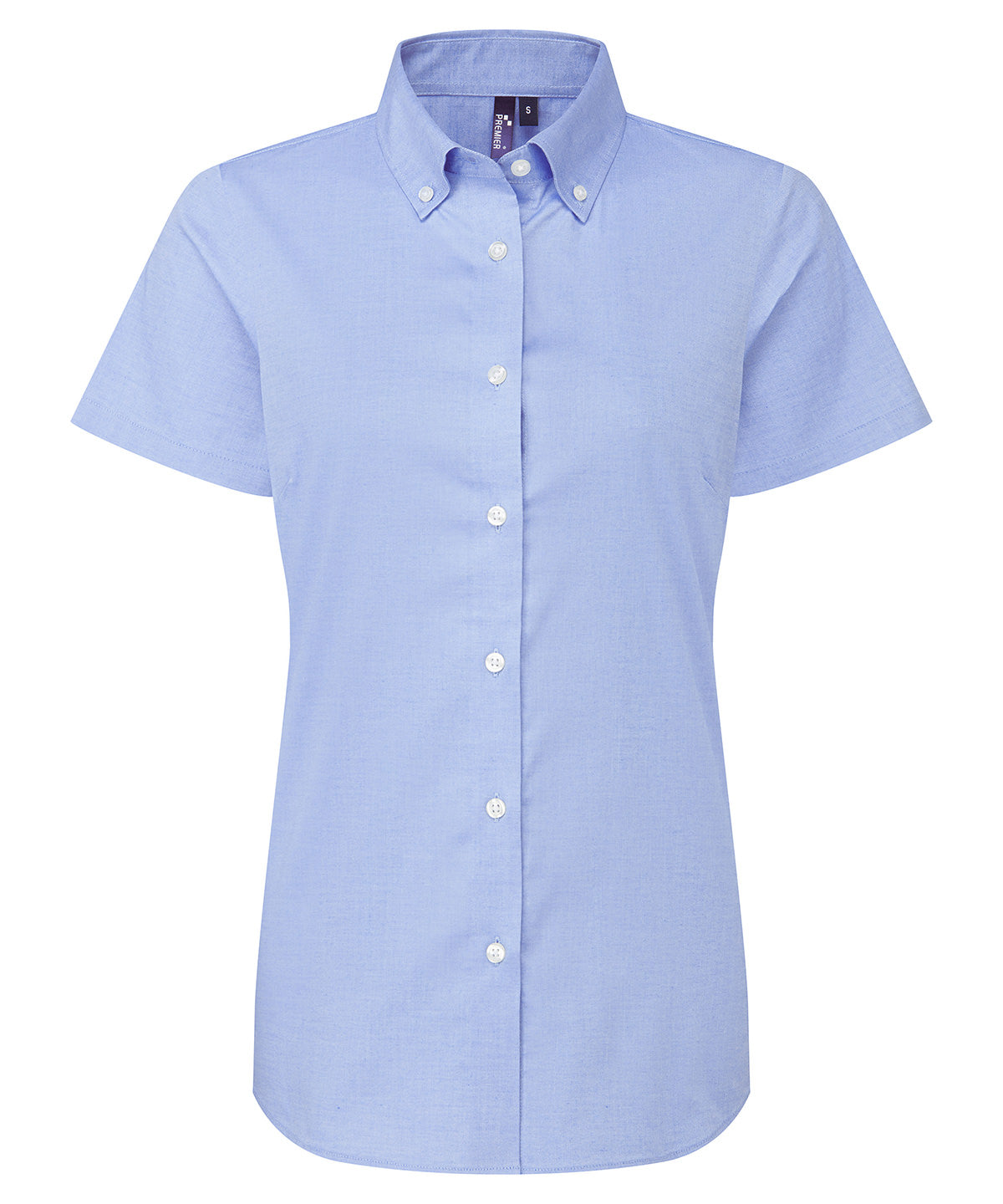 Premier PR386 Women’s ‘Supreme’ Oxford short sleeve shirt in Oxford Blue