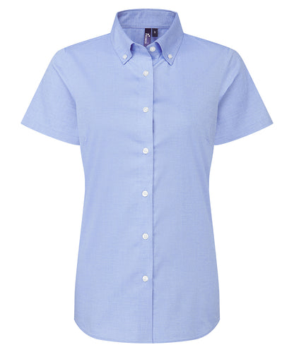 Premier PR386 Women’s ‘Supreme’ Oxford short sleeve shirt in Oxford Blue