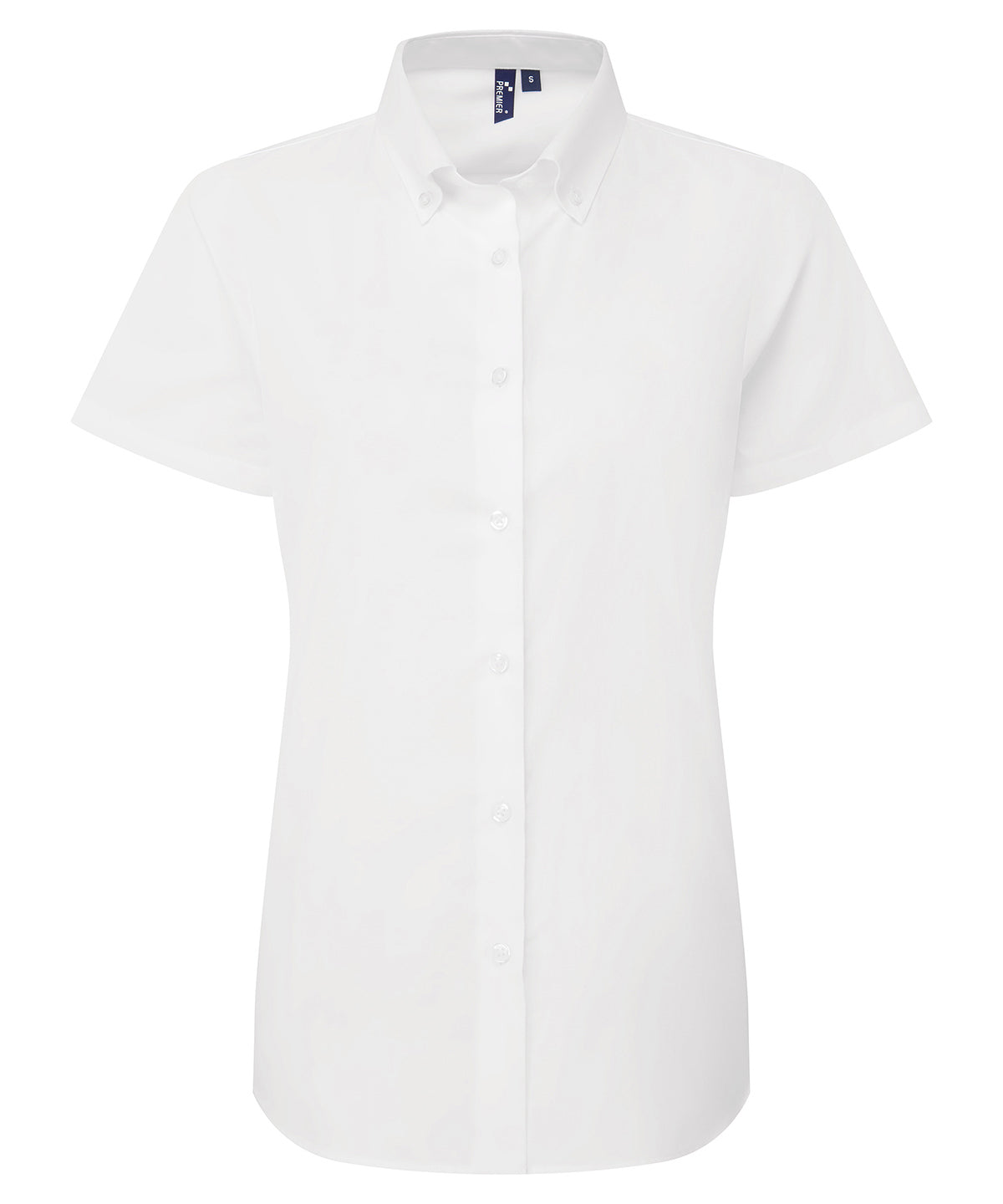 Premier PR386 Women’s ‘Supreme’ Oxford short sleeve shirt in White