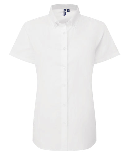 Premier PR386 Women’s ‘Supreme’ Oxford short sleeve shirt in White