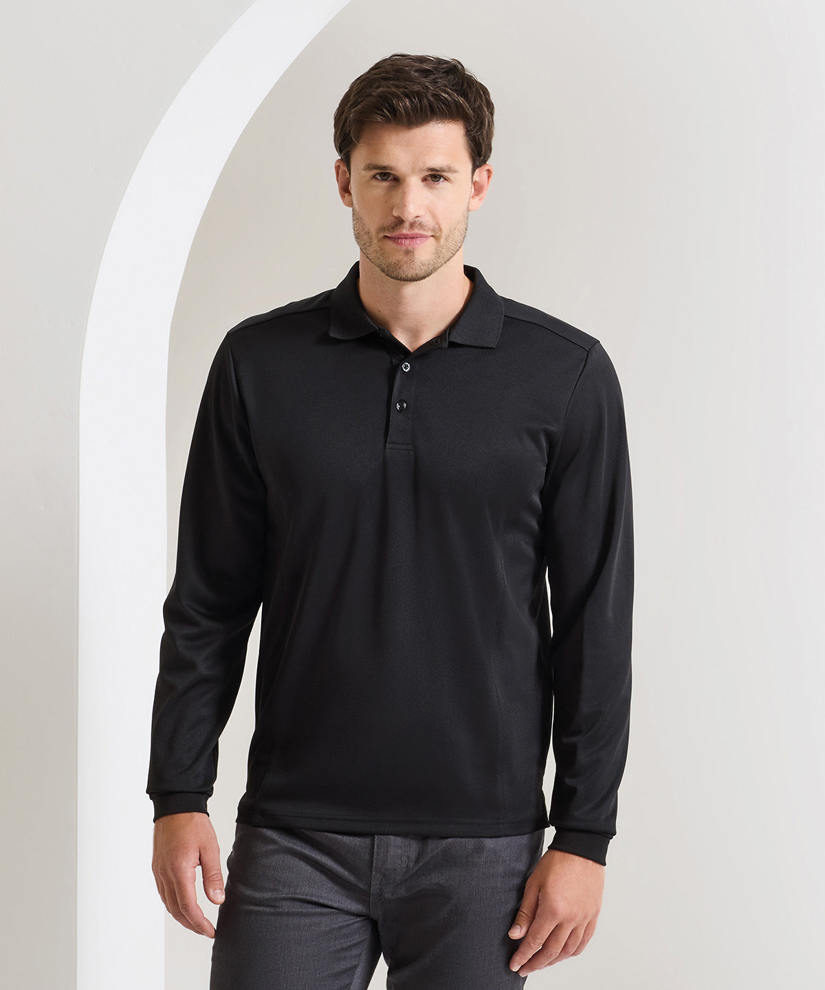 Premier PR617 Long sleeve Coolchecker® piqué polo