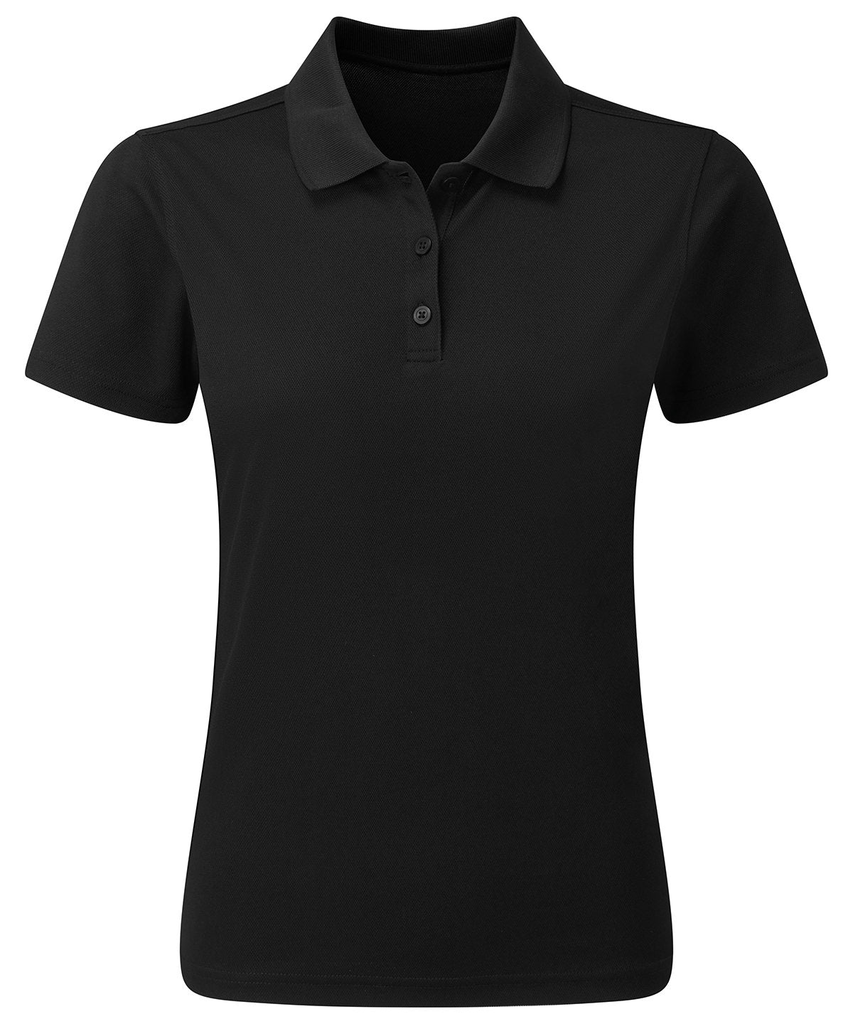 Premier PR633 Women’s Spun Dyed Recycled Polo Shirt in Black