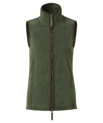 Premier PR804 Women’s artisan fleece gilet in Moss Green/Brown