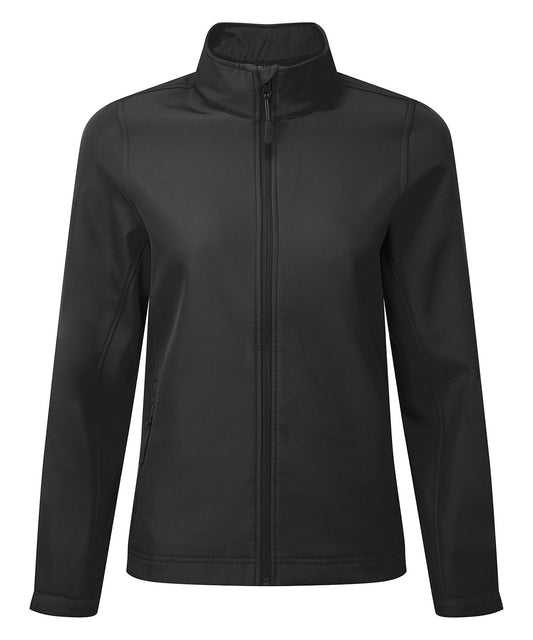 Premier PR812 Women’s Windchecker® printable and recycled softshell jacket in Black