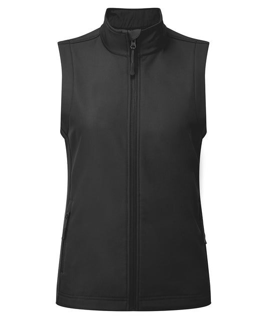Premier PR816 Women’s Windchecker® printable and recycled gilet in Black