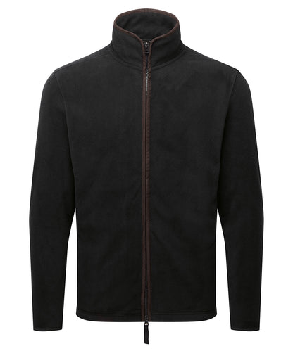 Premier PR823 Artisan fleece jacket in Black/Brown