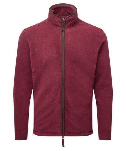 Premier PR823 Artisan fleece jacket in Burgundy/Brown