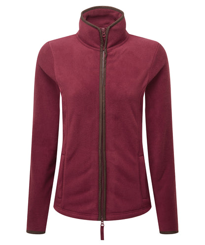 Premier PR824 Women’s artisan fleece jacket in Burgundy/Brown
