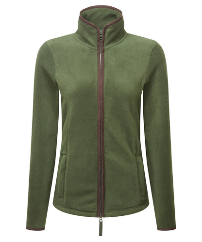 Premier PR824 Women’s artisan fleece jacket in Moss Green/Brown