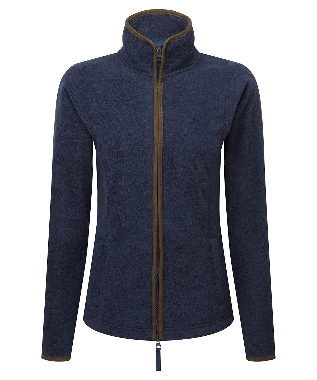 Premier PR824 Women’s artisan fleece jacket in Navy/Brown