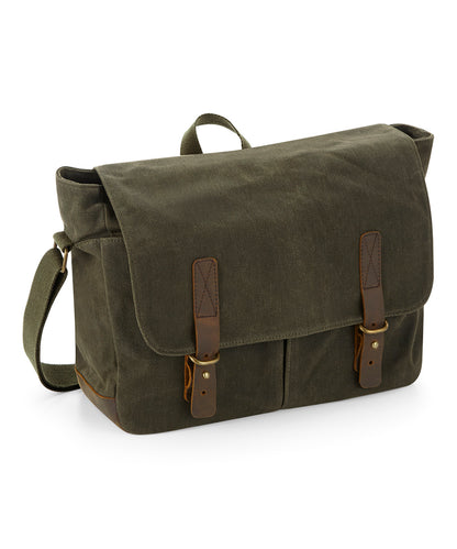 Quadra QD653 Heritage waxed canvas messenger
