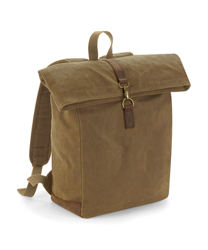 Quadra QD655 Heritage waxed canvas backpack in Desert Sand