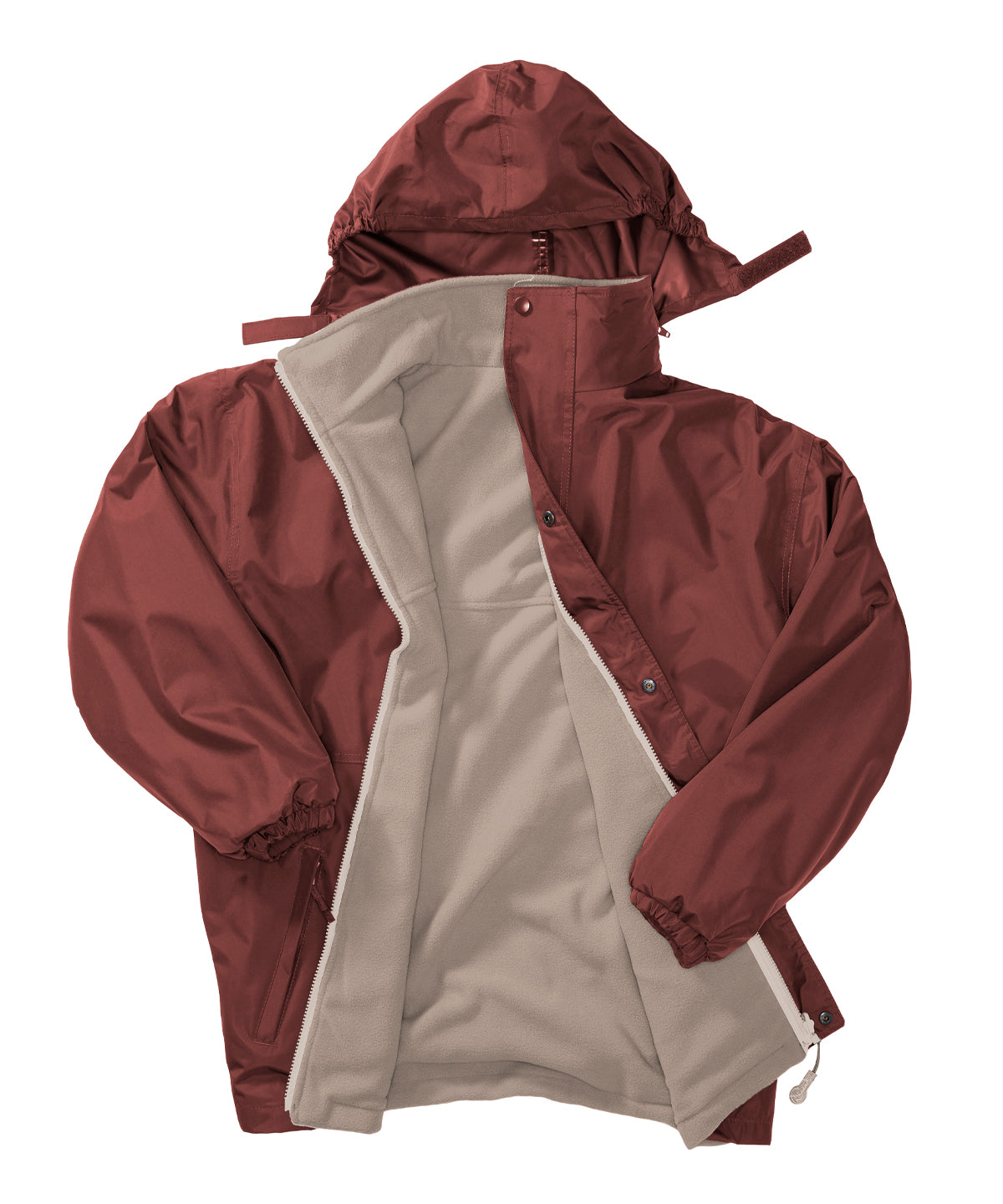 Result R160A Recycled StormDri 4000 jacket in Burgundy/Camel