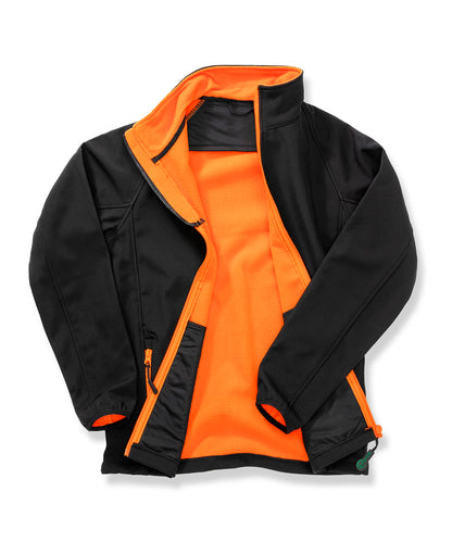 Result Core R231F Women's Core printable softshell jacket in Black/Orange