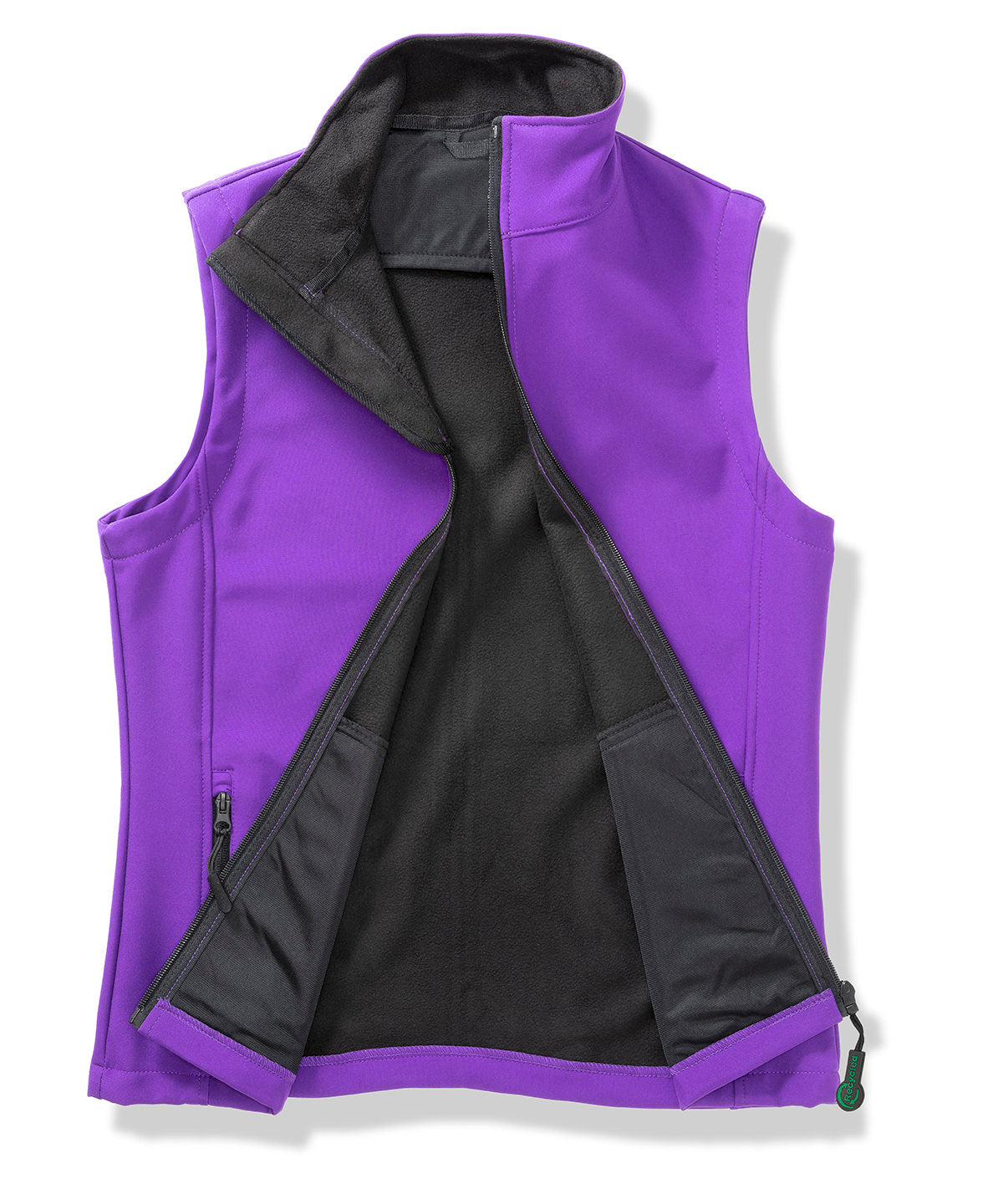 Result Core R232F Women's printable softshell bodywarmer in Purple/Black