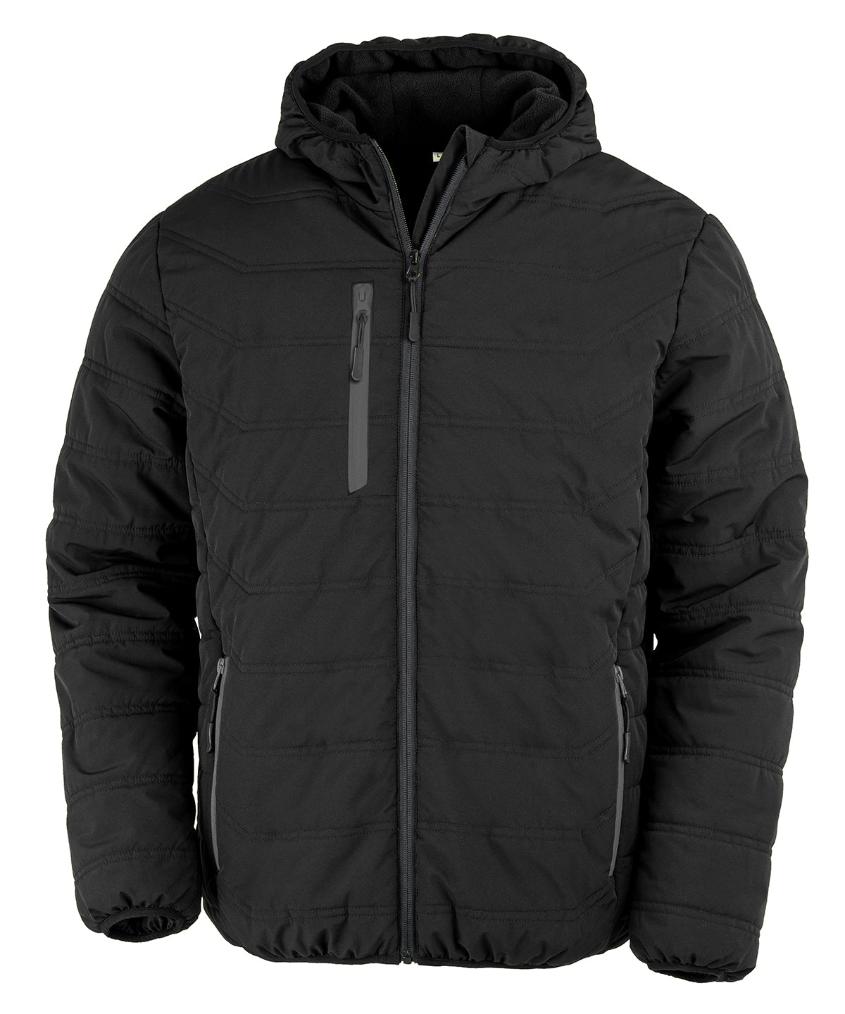 Result Recycled R240X Recycled compass padded winter jacket in Black/Black